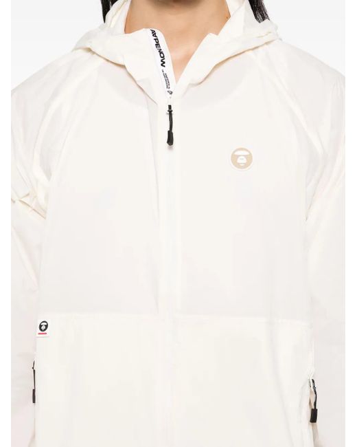 Aape By A Bathing Ape White Moonface Logo Windbreaker Jacket for men