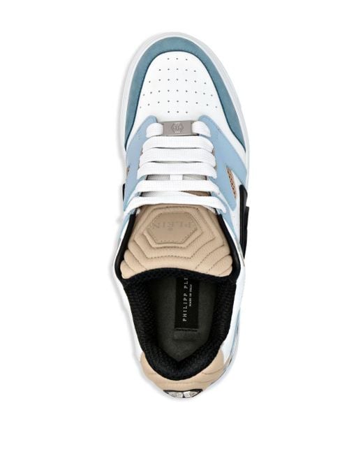Philipp Plein Mix Sneakers mit Logo-Patch in Blue für Herren