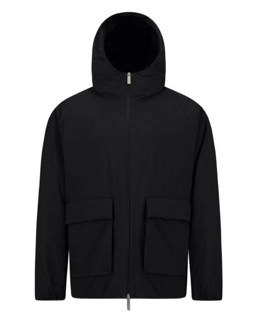 Herno Black Hooded Padded Jacket for men