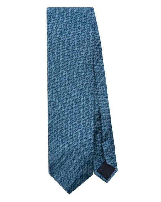 Corneliani Blue Abstract-print Silk Tie for men