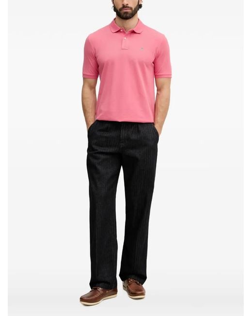 Gant Pink Logo-Embroidered Polo Shirt for men