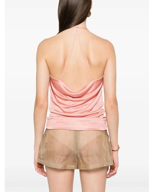 Tom Ford Pink Cowl-Neck Top