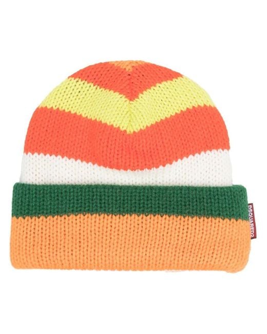 orange ribbed beanie