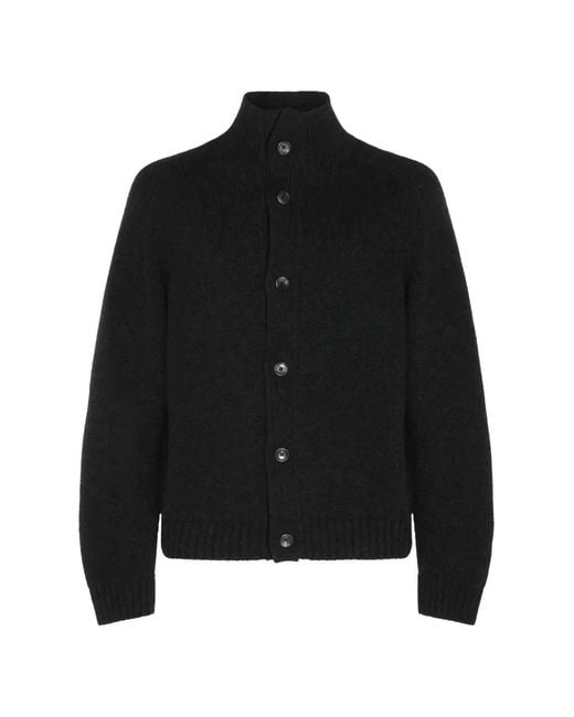Tom Ford Black Button-Up Ribbed-Knit Cardigan for men