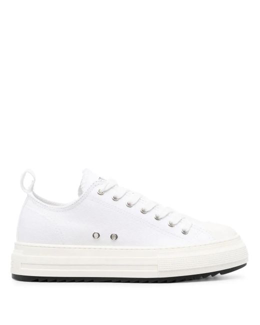DSquared² White Low-top Flatform Sneakers for men
