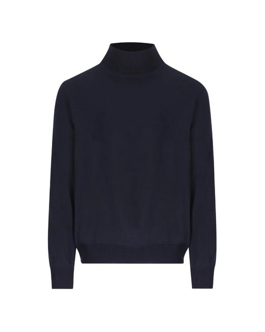 Tagliatore Blue Roll-Neck Knitted Sweater for men