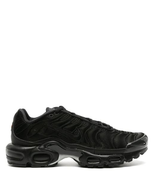 Nike Black Air Max Plus Embroidered-Logo Sneakers