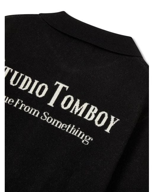 Studio Tomboy X Black Classic-Collar Zip-Up Cardigan