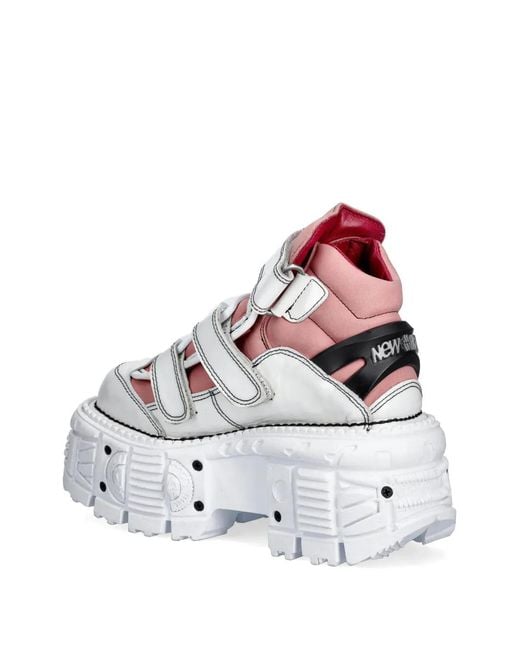 New Rock White M-Tank008-C6 Platform Strap Boots