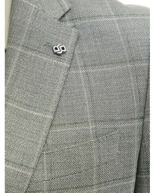 Boss Gray Checked Patch-Pocket Blazer for men