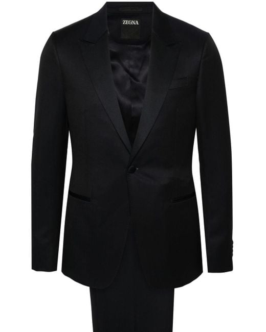 Zegna Einreihiger Anzug in Black für Herren