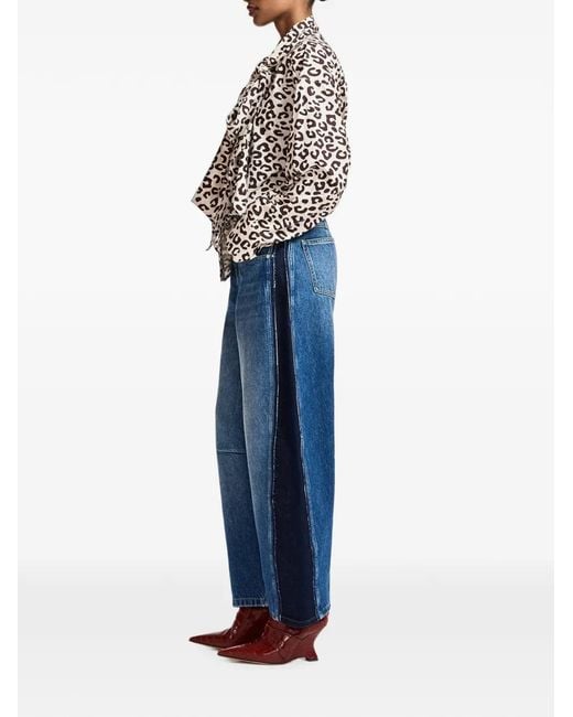 Essentiel Antwerp Blue Raw-Edge Barrel-Leg Jeans