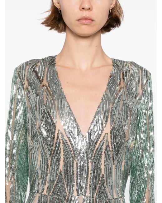 Elie Saab チュール ロングドレス Green
