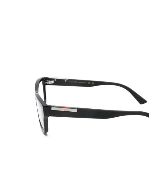 Gucci Black Rectangle-Frame Glasses