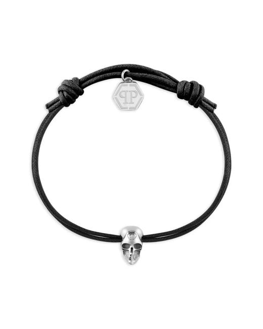 Philipp Plein Black Friendship Skull Bracelet