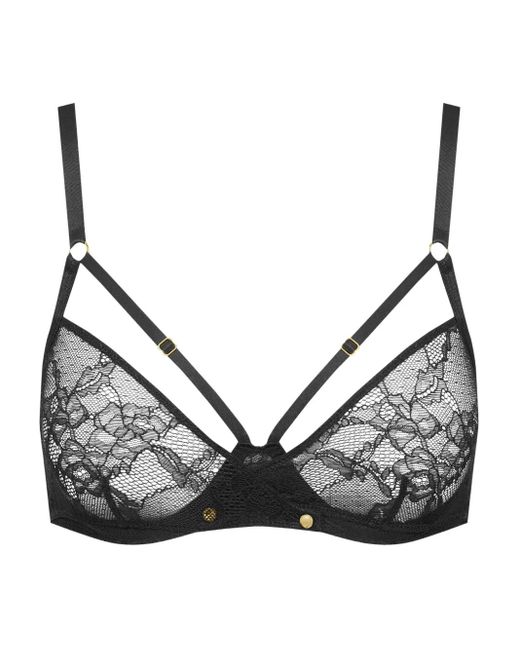 Maison Close Black Jeux Magnétiques Lace Balconette Bra