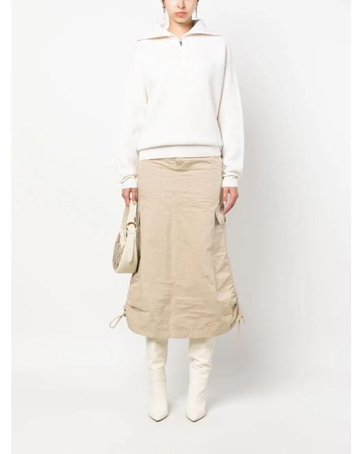 Coperni White Wool-Blend Half-Zip Jumper