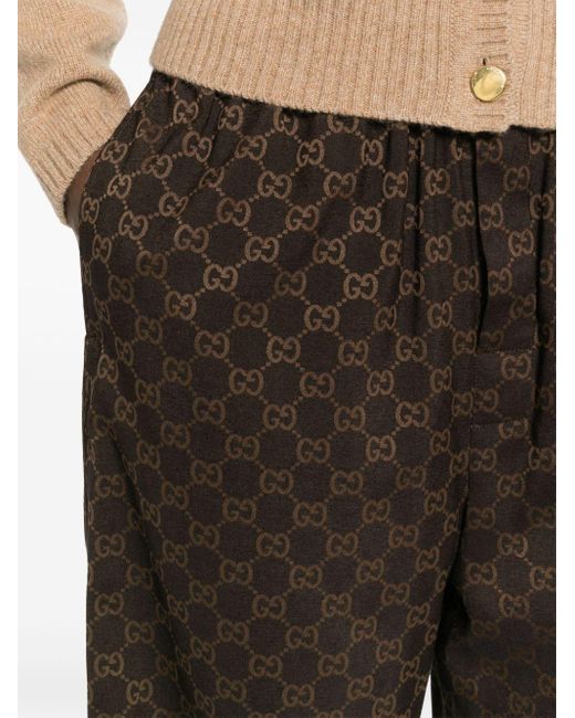 Gucci Brown gg Wide-leg Trousers