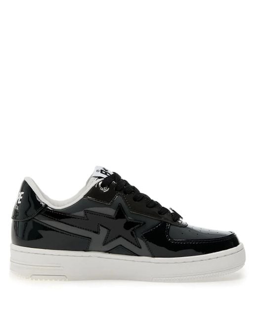 A Bathing Ape Black Sta Icon Sneakers aus Lackleder