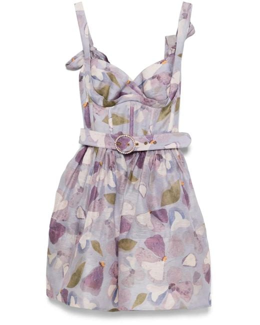 Zimmermann Purple Dawning Mini Dress