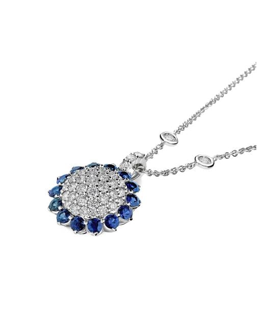 Leo Pizzo White 18K Aurora Diamond And Sapphire Necklace