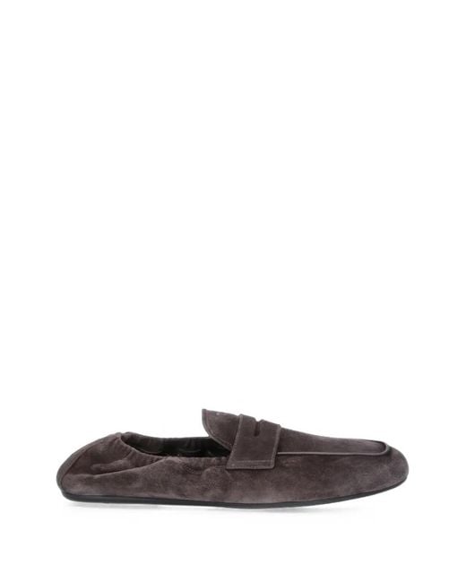 Prada White Logo-Print Loafers for men