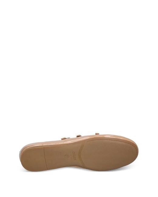 Guess Natural Straps Buckle Ballet Flat