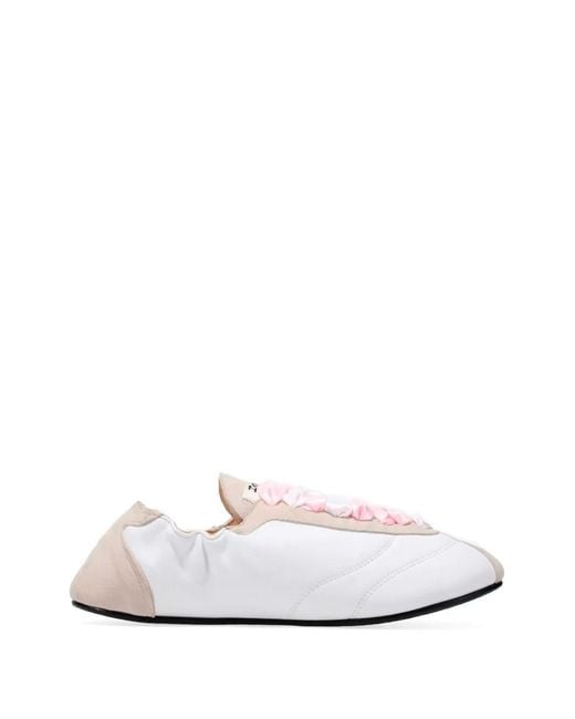 Repetto White Ribbon Lace Up Sneakers