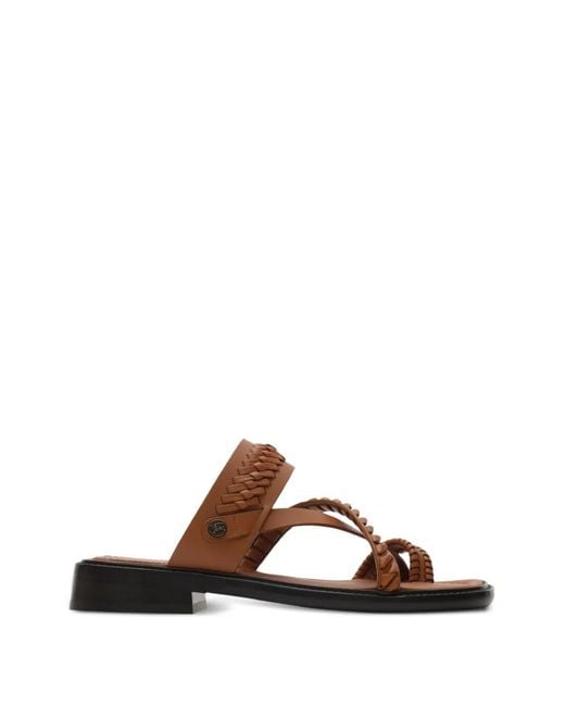 Burberry Brown Leather Baez Sandals
