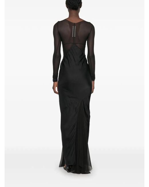 Rick Owens Black Combo Long-Sleeve Maxi Dress
