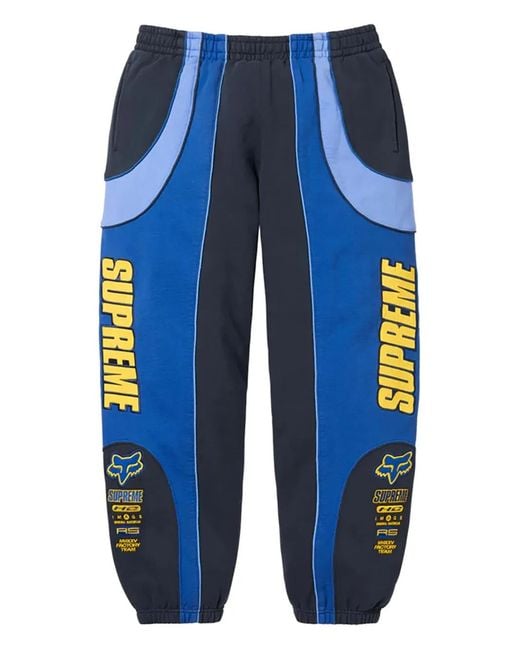 Supreme Blue X Fox Racing Logo-Detailed Track Pants for men