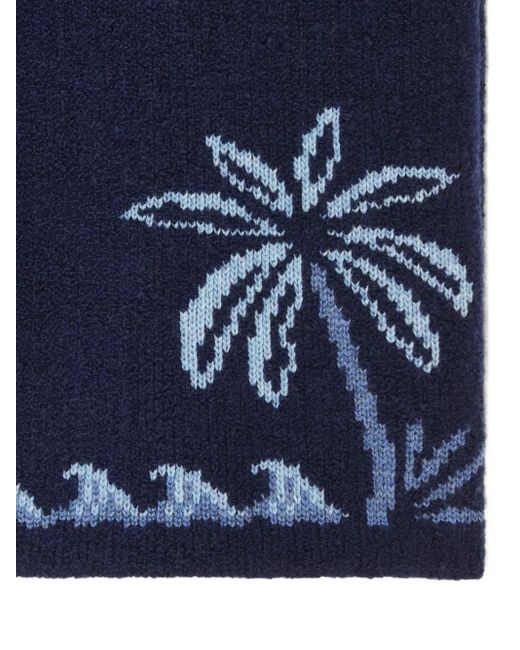 Alanui Blue Glimpse Of Eden Palm-Tree Shorts for men
