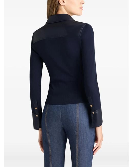 Cinq À Sept Blue Magali Collared Buttoned Top