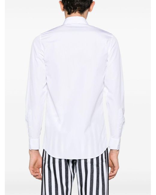 Moschino Popeline-Hemd mit Herzstickerei in White für Herren