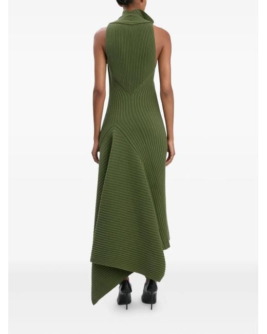 Victoria Beckham Gedrapeerde Midi-Jurk in het Green