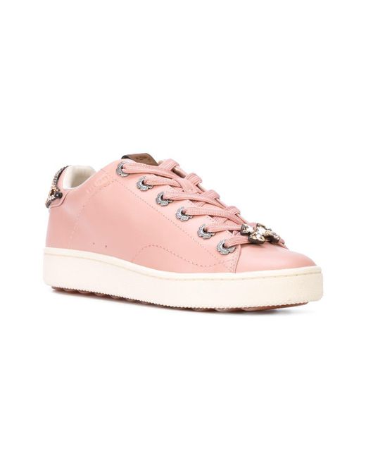 c101 low top sneaker with tea rose eyelets