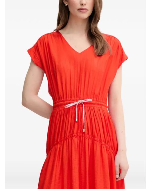 Robe Mi-Longue Lien De Resserrage La Petite Francaise en coloris Red