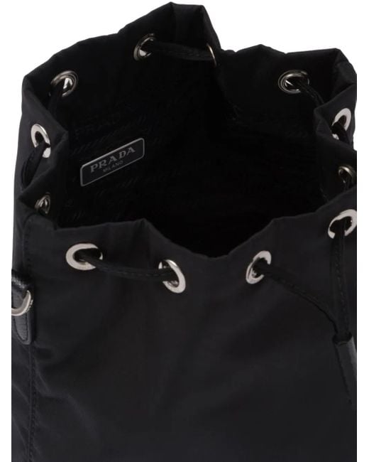 Prada Black Drawstring Bucket Clutch
