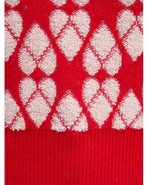 Benetton Red Heart Pattern Sweater