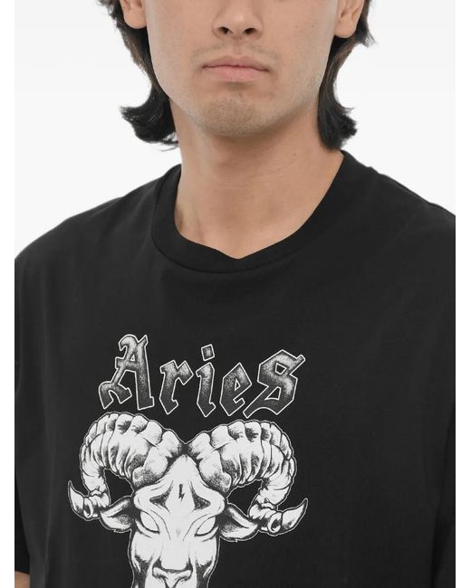 Neil Barrett Black Graphic-Print Crew-Neck T-Shirt for men