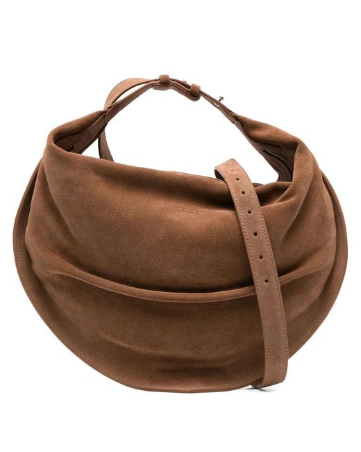 FEDERICO CINA Brown Tortellino Suede Tote Bag