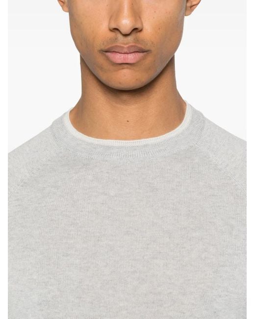 Eleventy White Contrasting-Trim Sweater for men