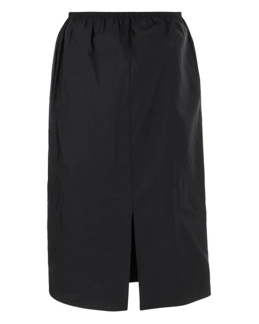 Carven Black Elasticated-Waist Midi Skirt