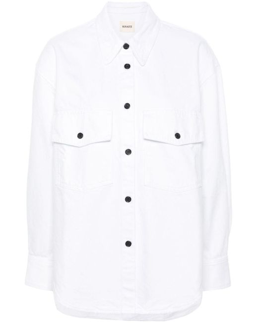 Khaite White Mahmet Cotton Denim Shirt