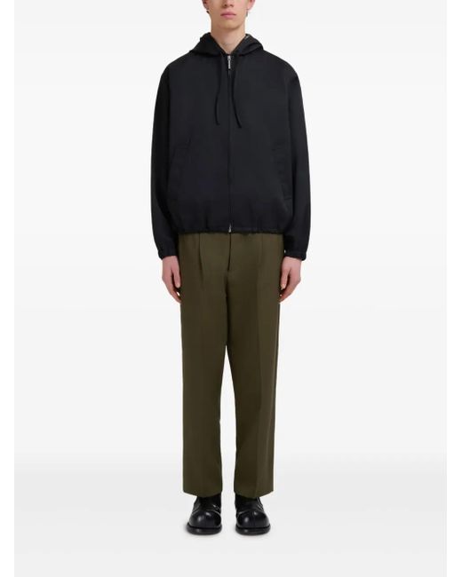 Marni Black Hooded Zip-Up Jacket for men
