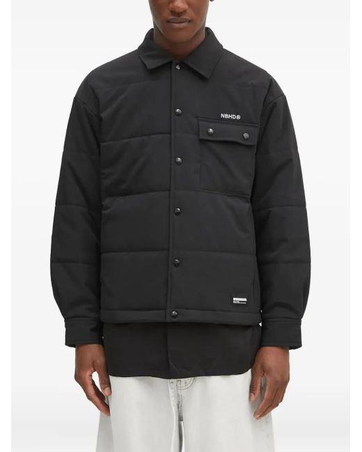Neighborhood Black Padded Shirt Jacket for men
