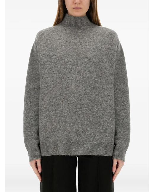 Alysi Gray Funnel Neck Sweater