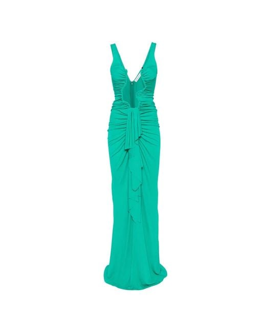Christopher Esber Green Draped Maxi Dress