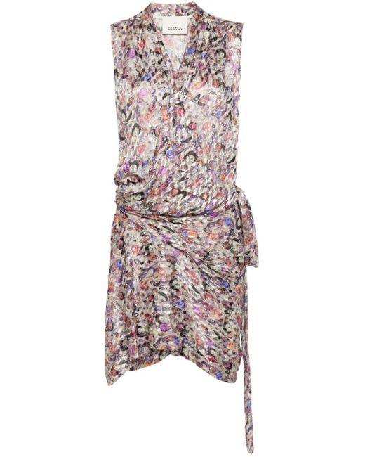 Isabel Marant Natural Kayla Mini Wrap Dress