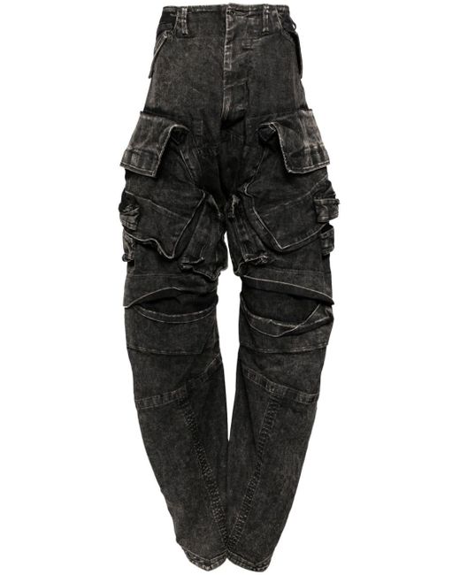 メンズ Julius Cargo Cotton Blend Trousers Black